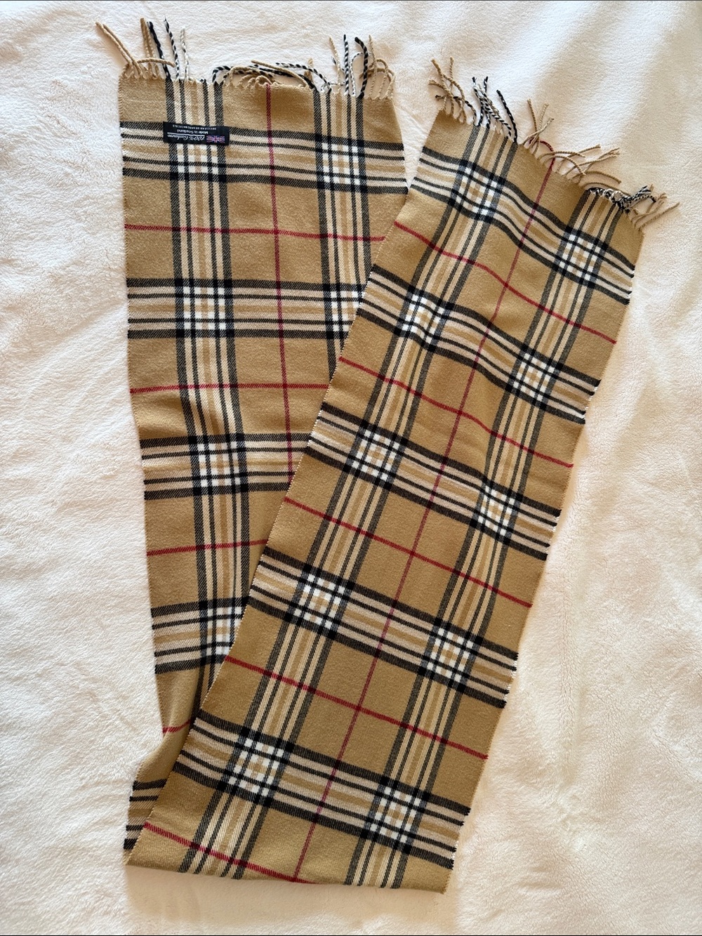 Burberry-inspired Men’s Tan Plaid Scarf